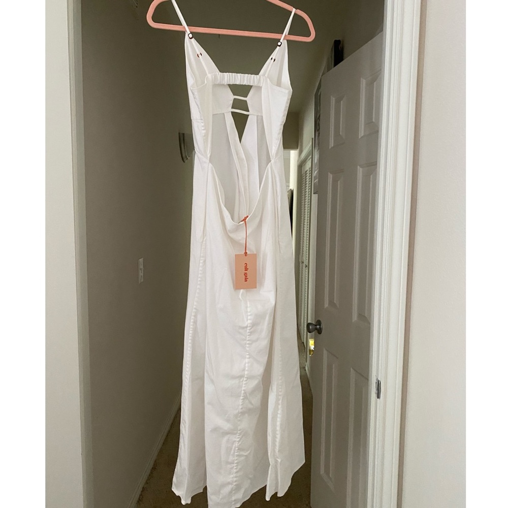 CULT GAIA OFF WHITE MYRIUM MIDI COTTON DRESS - Picture 8 of 9